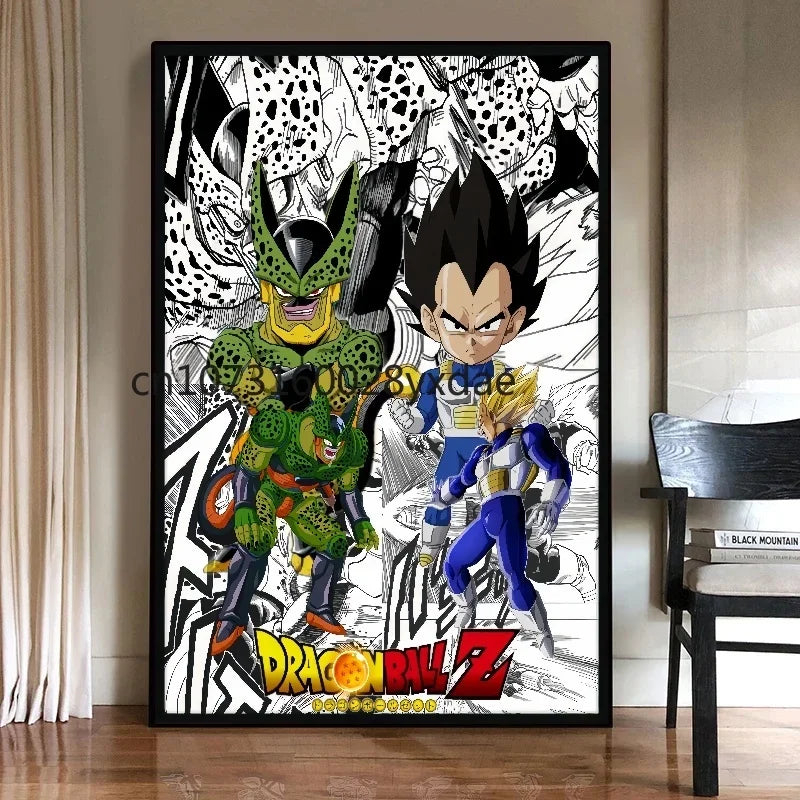 Anime Classic Canvas Prints Poster Dragon Ball Z Goku Vegeta Gohan Home Room Bar Wall Decor Art Picture Painting Wallpaper Gift