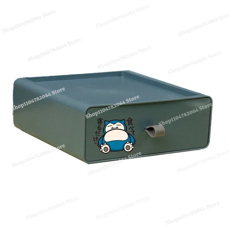 Pokemons Desktop Organizer Drawer Style Storage Box Office Multi-layer Small Storage Cabinet Bookshelf Assembled Case Party Gift