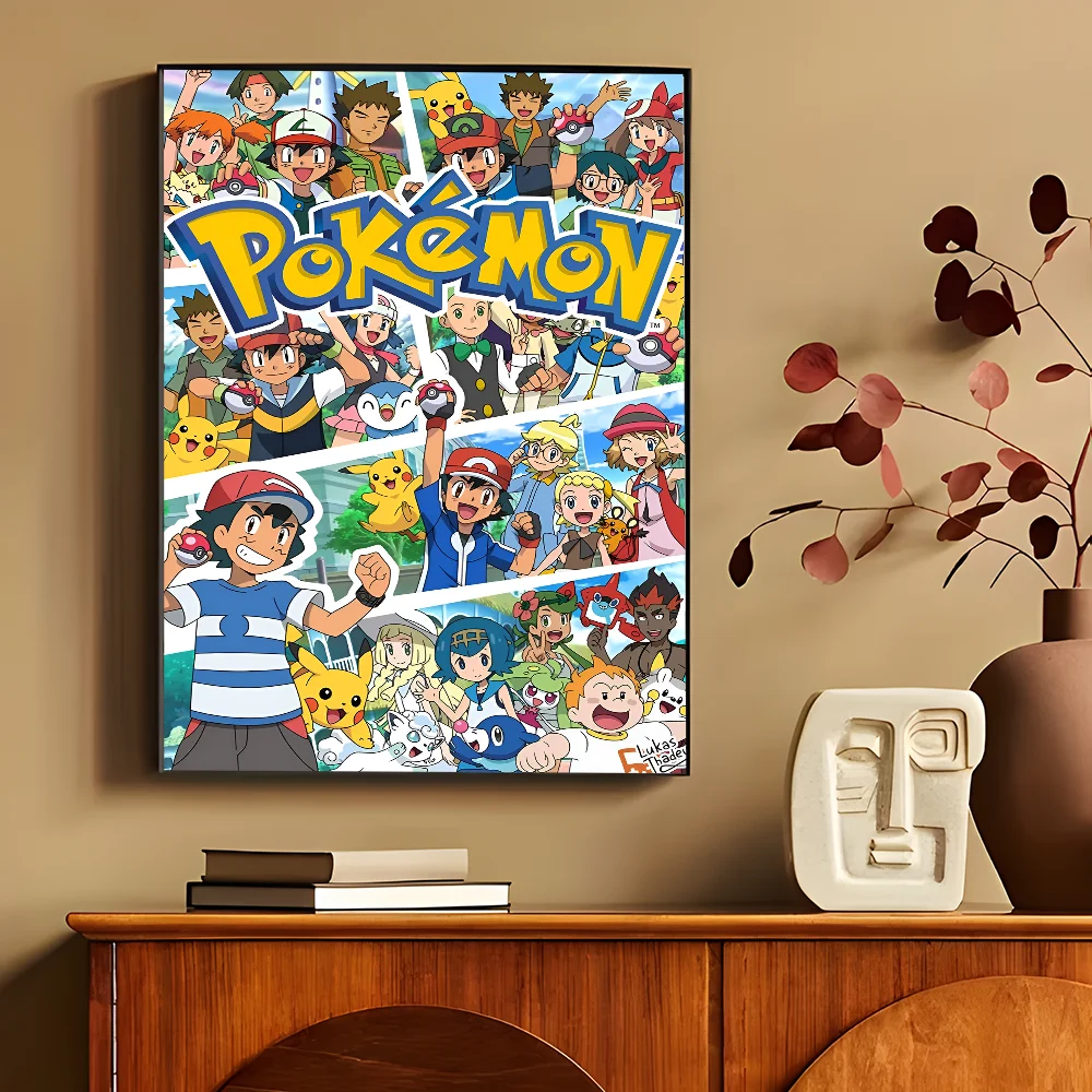 Anime P-Pokemon Anime Posters Sticky HD Quality Wall Art Retro Posters for Home Kawaii Room Decor