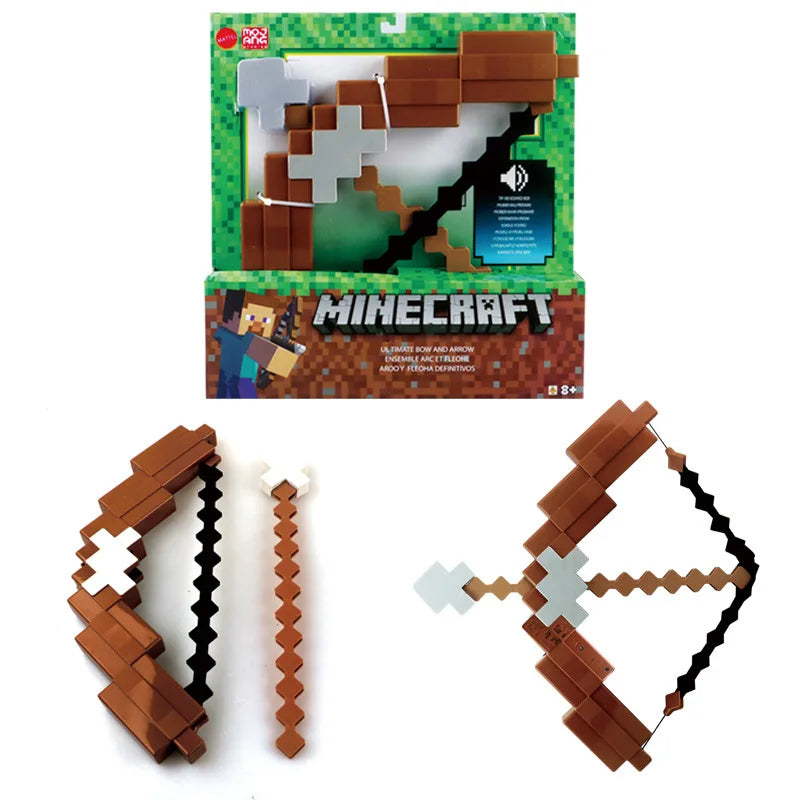 2025 NEW! Minecraft Emit Ultimate Bow and Arrow with Sound Effects Soft Weapon Action Figure Model Outdoor Toys for Gifts