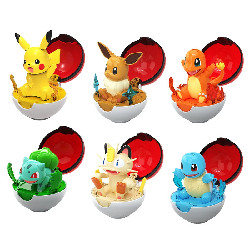 Pokemon Figure Bulbasaur Eevee Charmander Squirtle Pikachu Piplup Cubone Mimikyu Jigglypuff Poke Ball Pokeball Toy Ornament Doll