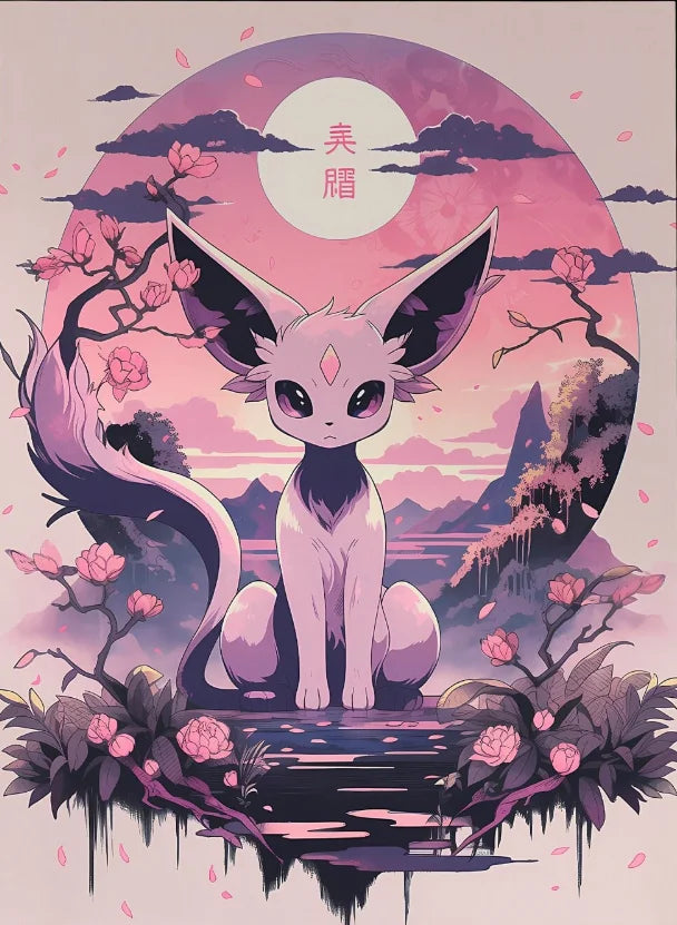 P-Pokemon Japanese Anime Canvas Painting Kawaii Elf Pets HD Poster Retro Bar Noodle Room Living Room Home Mural Decor Kids Gifts