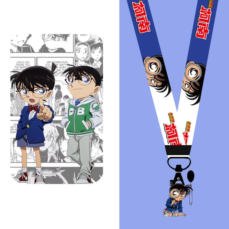Detective Conan Lanyard Push-pull Card Holder Mouri Ran Long Rope Business Card Holder Detachable Long Rope Student Card Holder