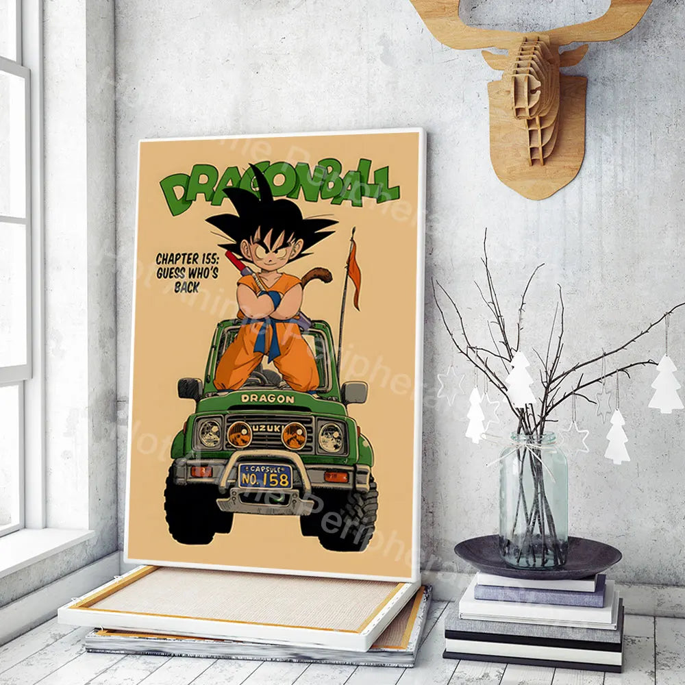 Vintage Posters Dragon Ball Peripheral Anime figures Vegeta Goku Picture Art Canvas Painting for Kids Bedroom Mural Decor Gifts
