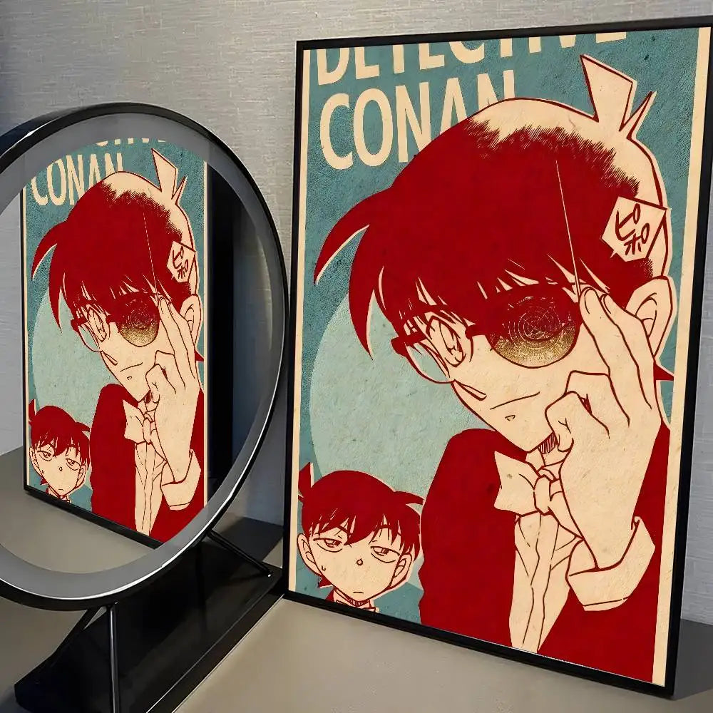 Hot Anime D-Detective C-Conan Poster High Quality Dorm Living Room Aesthetic Wall Decoration Painting Stickers Gift