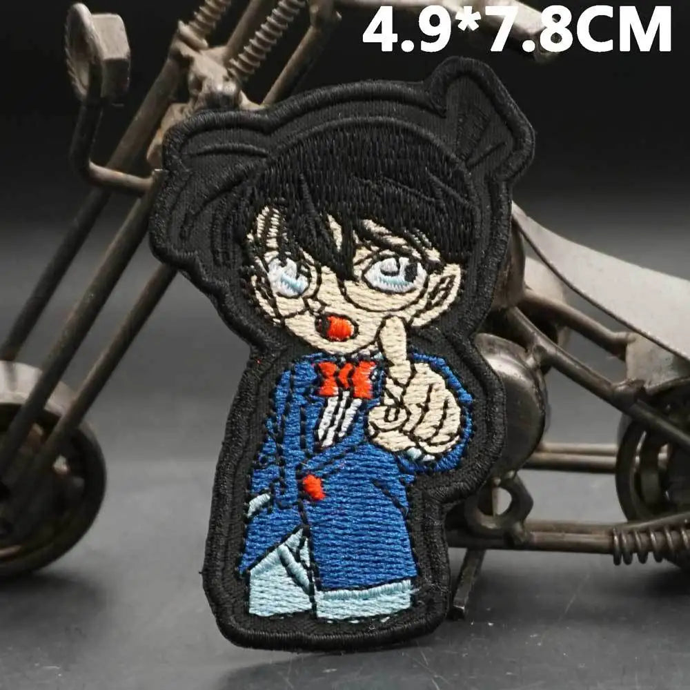 Conan Edogawa Cloth Sticker Creative High Value Cartoon Cute Couple Clothes School Bag Decorated Self Adhesive Patch Velcro
