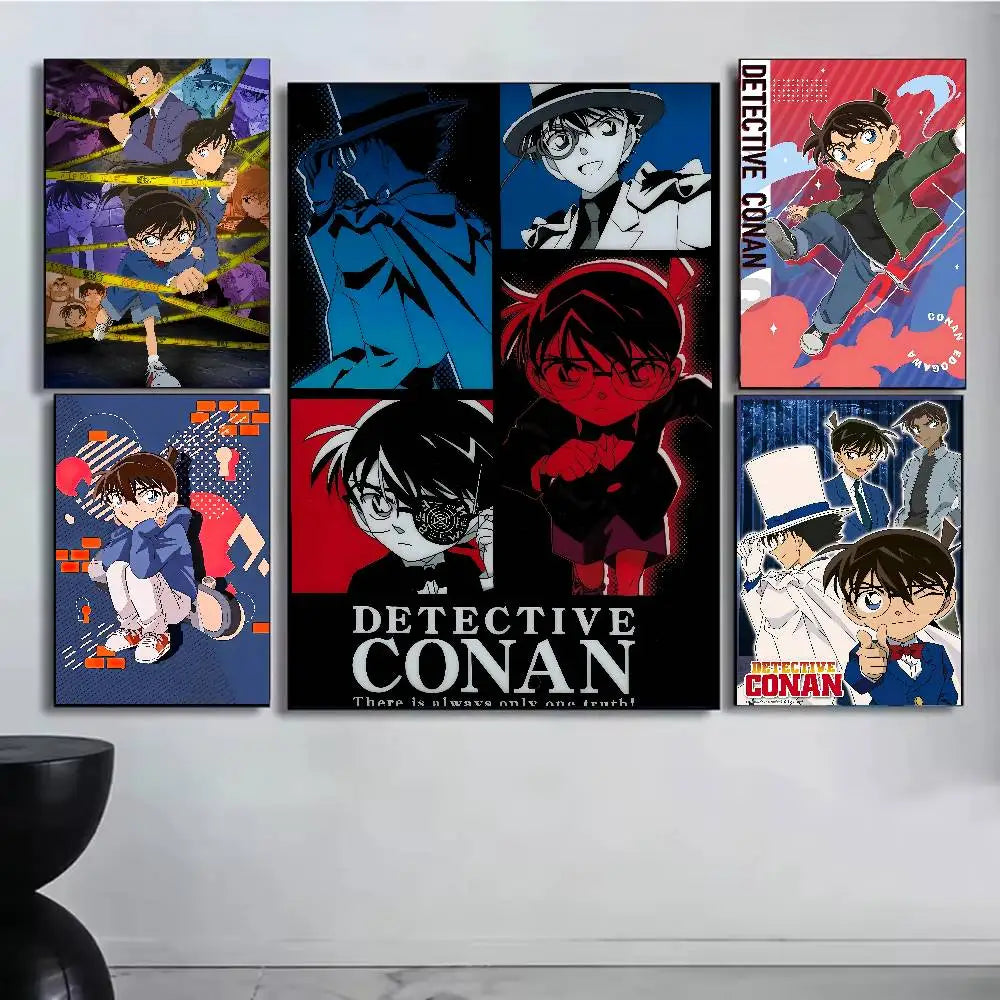 Anime D-Detective C-Conan Poster Self-adhesive Art Waterproof Sticker Coffee House Dorm Room Wall Decor