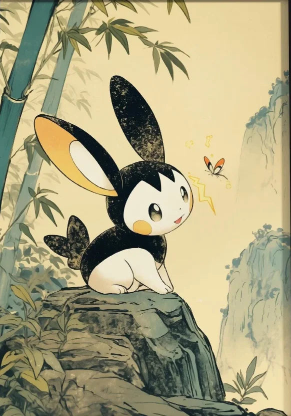 P-Pokemon Japanese Anime Canvas Painting Kawaii Elf Pets HD Poster Retro Bar Noodle Room Living Room Home Mural Decor Kids Gifts