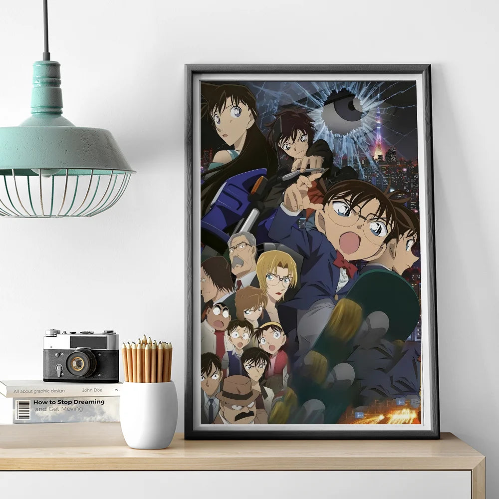 1PC Detective C-Conan Poster Self-adhesive Art Waterproof Paper Sticker Coffee House Bar Room Wall Decor