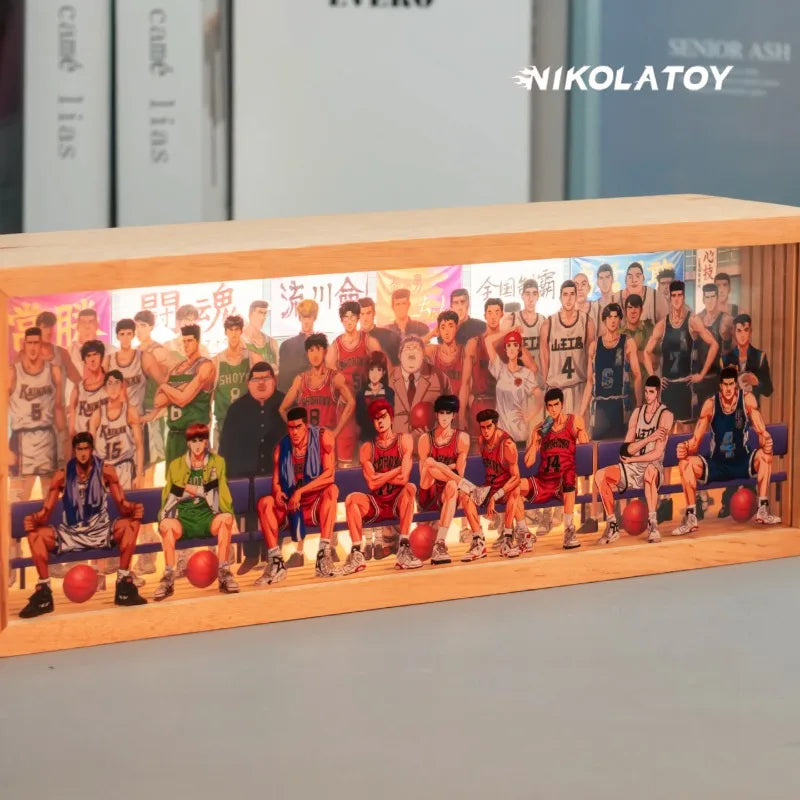 NIKOLATOY Slam Dunk Dragon Ball Conan Kimetsu No Yaiba Naruto Sailor Moon 3D Frame Ornaments