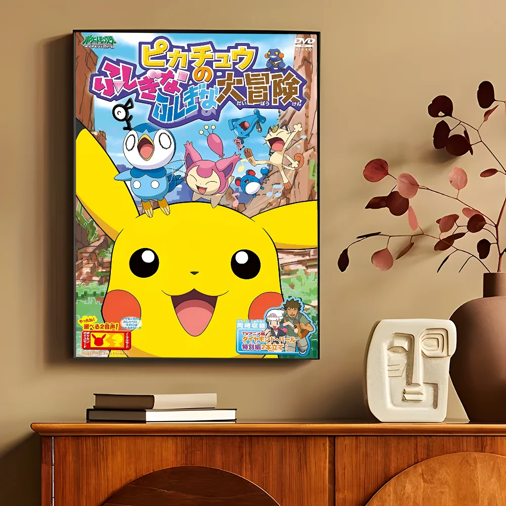 Anime P-Pokemon Anime Posters Sticky HD Quality Wall Art Retro Posters for Home Kawaii Room Decor