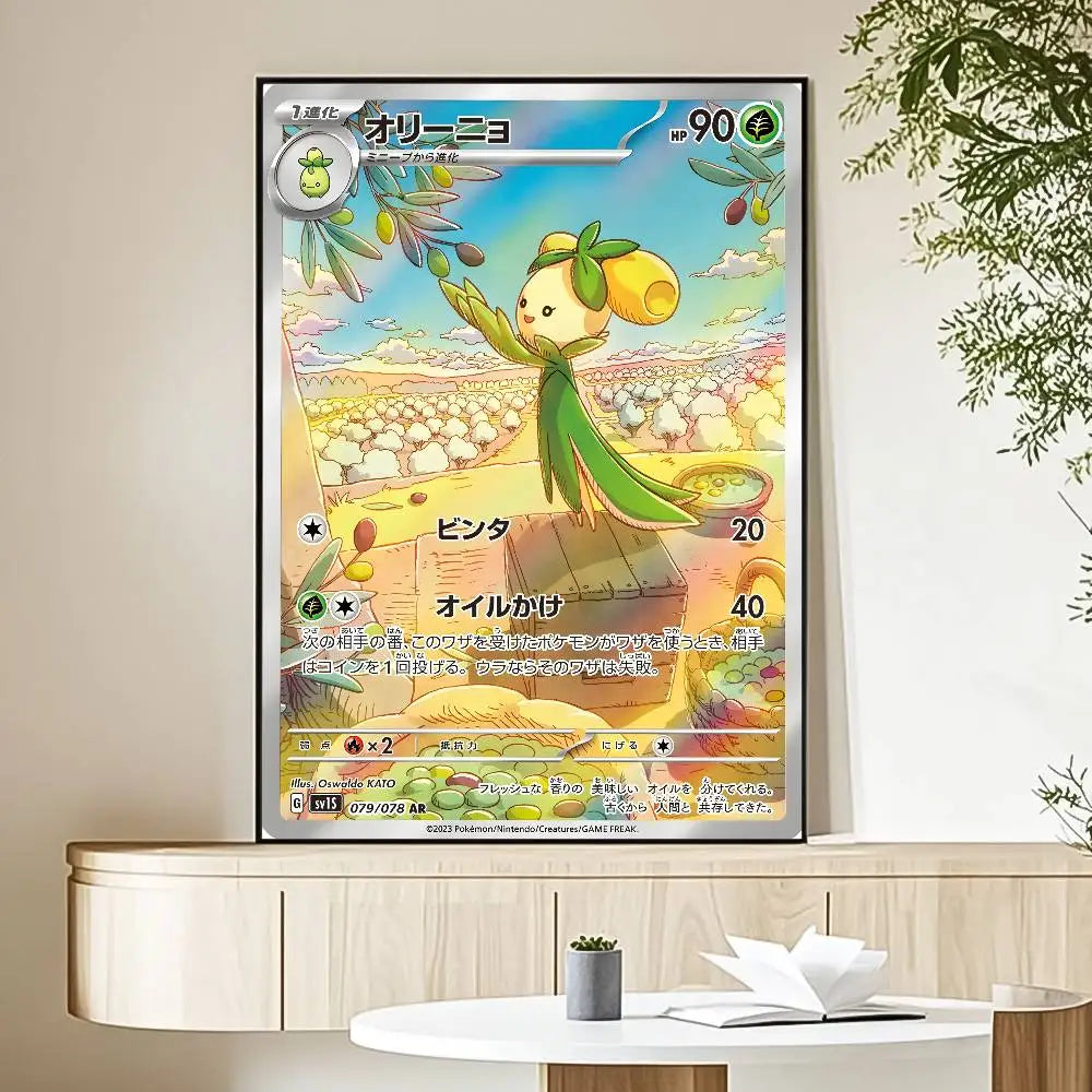 MINISO Cartoon Pokemon Poster HD Art Sticky Wall Waterproof Home Living Room Bedroom Bar Aesthetic Decoration