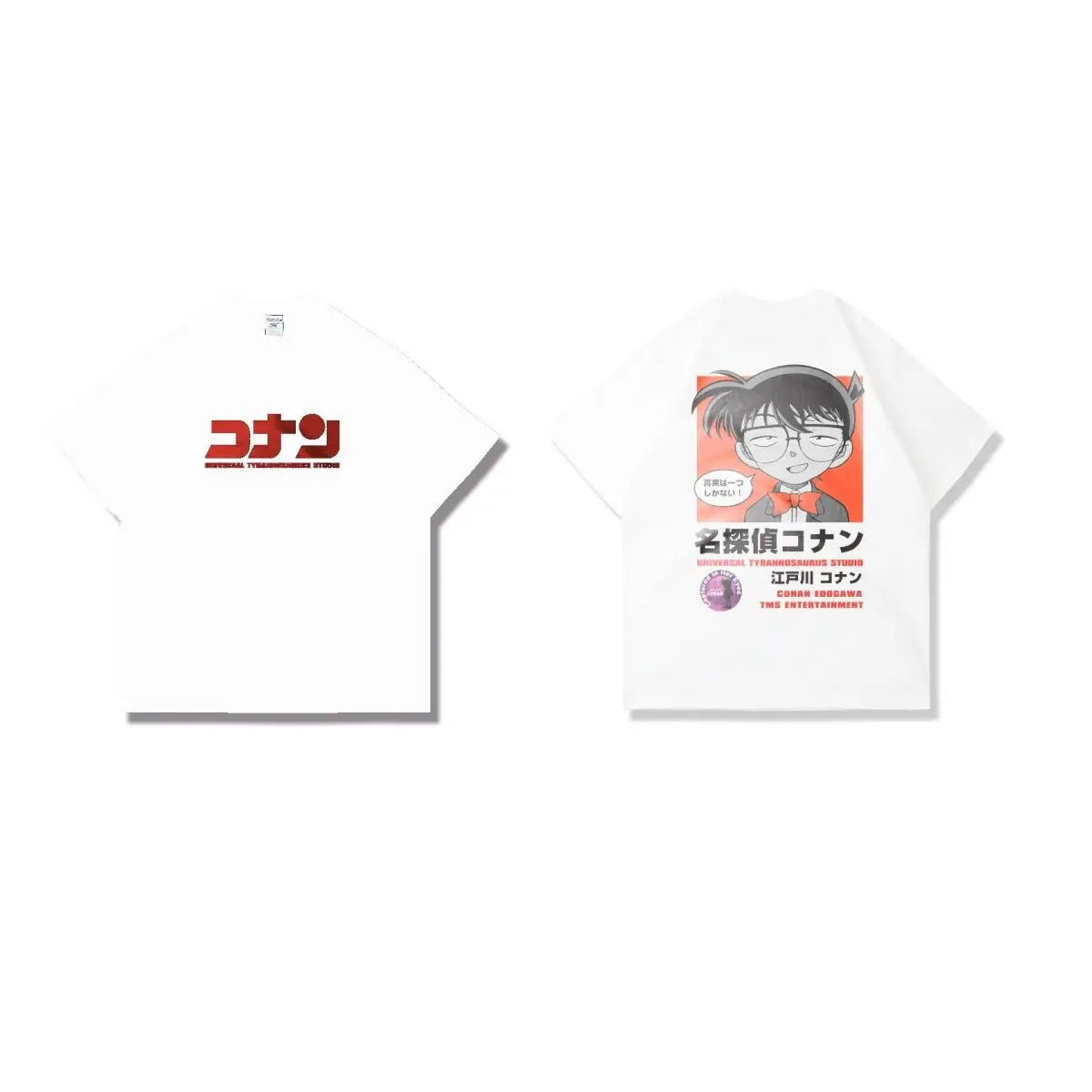 Detective Conan Anime T-shirt Universal Tyrannosaurus Studio Shinichi Kudo Truth Is One Cotton Summer Streetwear Graphic Tee