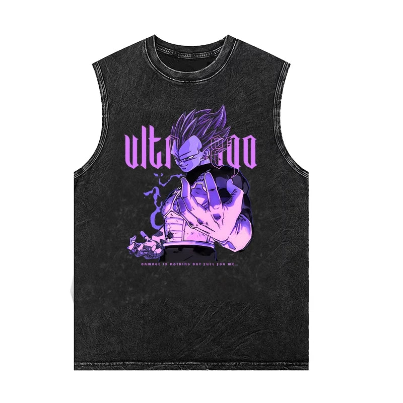Dragon Ball Goku Saiyan Anime Vest Summer New Men's Tank Tops Woman's  Oversized Sleeveless Shirt Vintage Washed Gym Y2k Clothes