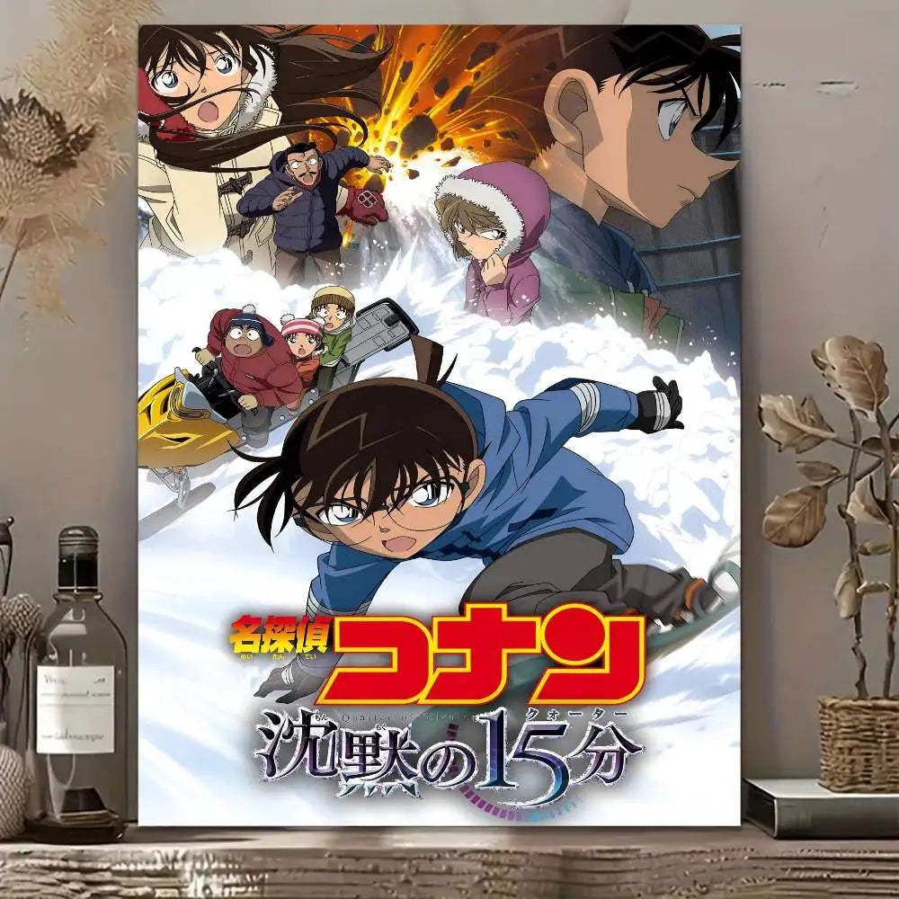 Detective Conan Poster Self-adhesive Art Waterproof Paper Sticker Coffee House Bar Room Wall Decor