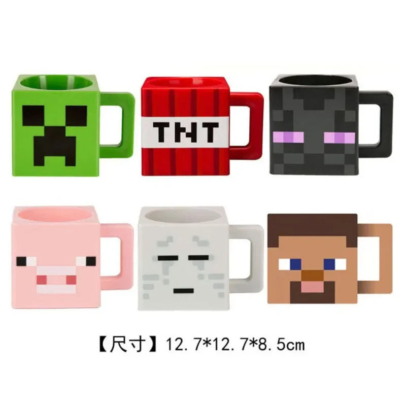 New Minecrafte Lawn Cup Funny PVC  Enderman Creeper TNT Water Drinking Cups Creative Mug Tea Cups Kid Adult Gift Kitchen toys