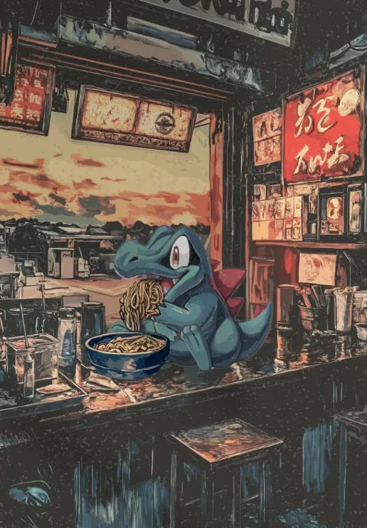 P-Pokemon Japanese Anime Canvas Painting Kawaii Elf Pets HD Poster Retro Bar Noodle Room Living Room Home Mural Decor Kids Gifts