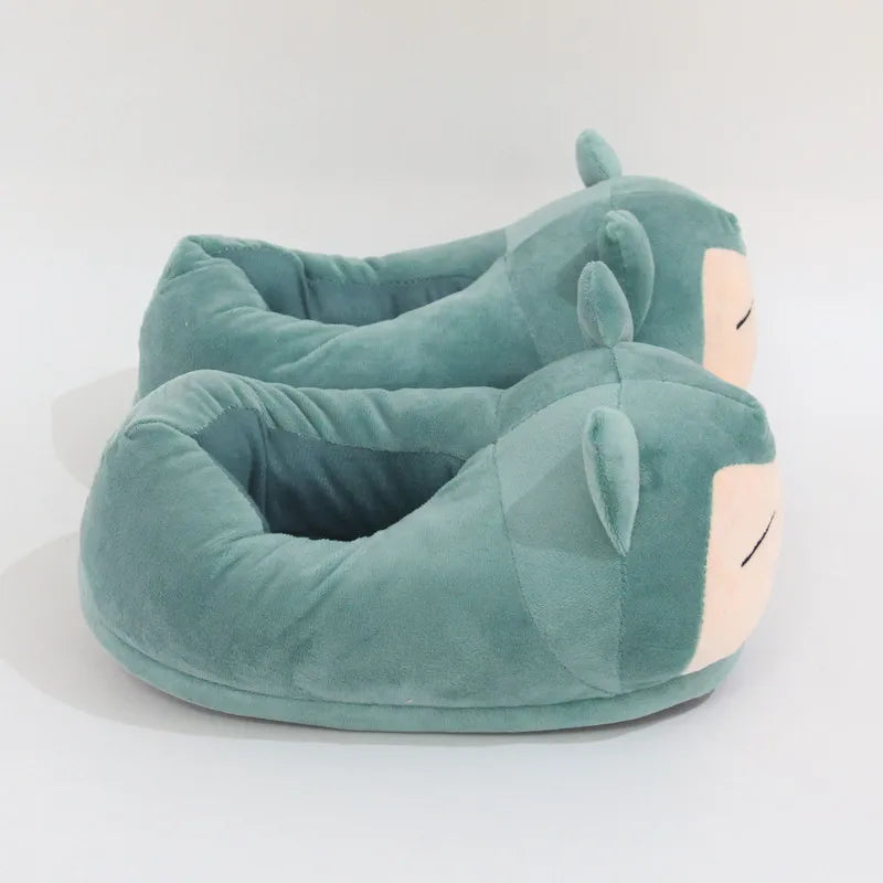 MINISO Anime Pokemon Pikachu Snorlax  Cartoon Kawaii Shoes Non Slip Warm Winter  Indoor Slippers For Children Creative Gift Soft