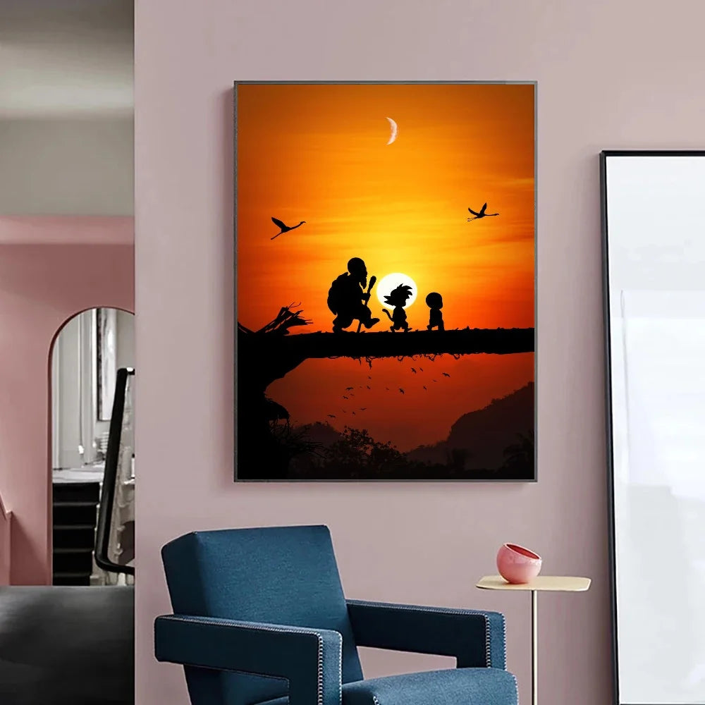 Japanese Anime Canvas Painting Dragon Ball vintage Goku Poster Prints Mural Pictures Wall Art Living Room anime Home Decor Gifts
