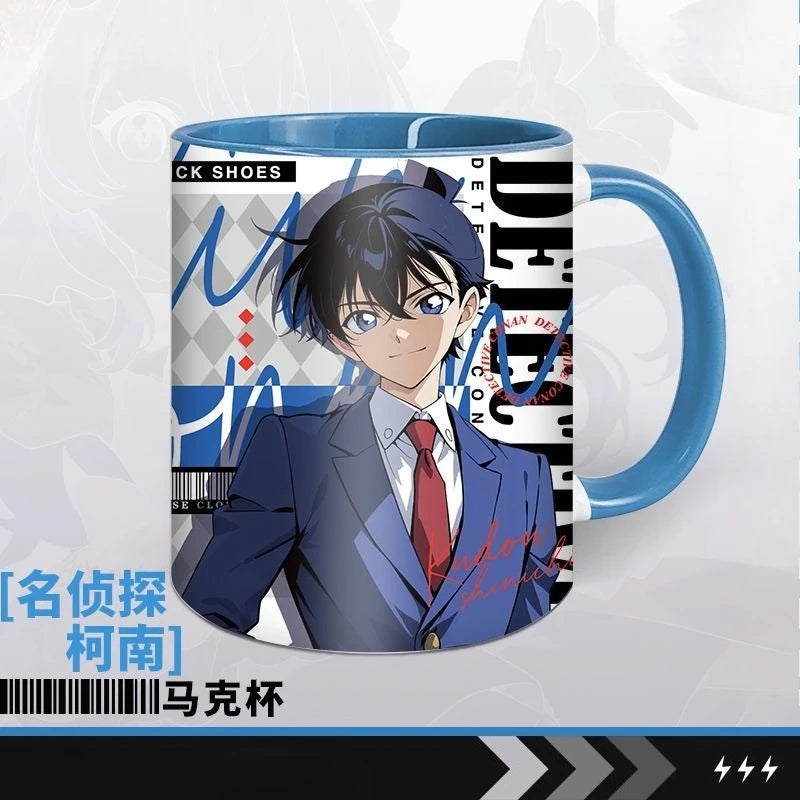 Detective Conan Shinichi Kudo Kaitou Kid Anime Two-dimensional Cartoon Pattern Ceramic Mug Handsome Water Mug Holiday Gift