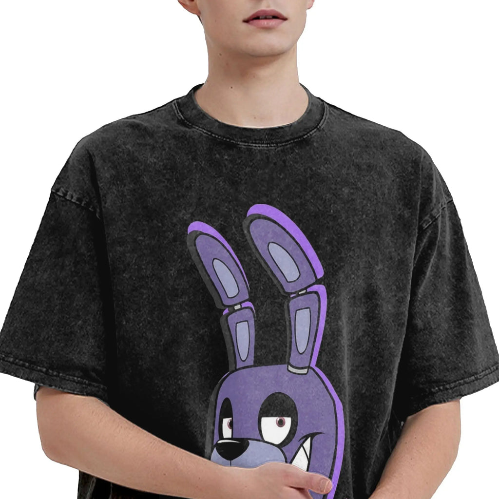 تي شيرت رجالي قطني أساسي مناسب لعام 2000، تي شيرت صيفي من FNAF At Freddy's، برقبة دائرية، تي شيرت عصري، مقاس كبير، قابل للتخصيص بنفسك