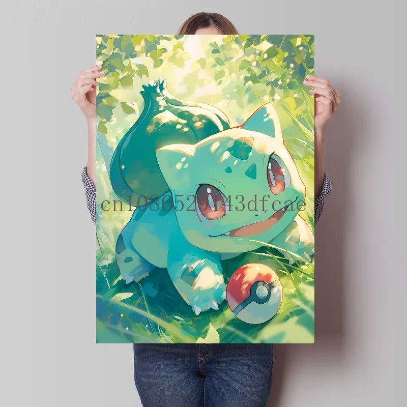 Pokemon Classic Anime Canvas Painting Bulbasaur Charmander Squirtle Poster and Print Wall Art Ink Picture Home Decor Kids Gifts