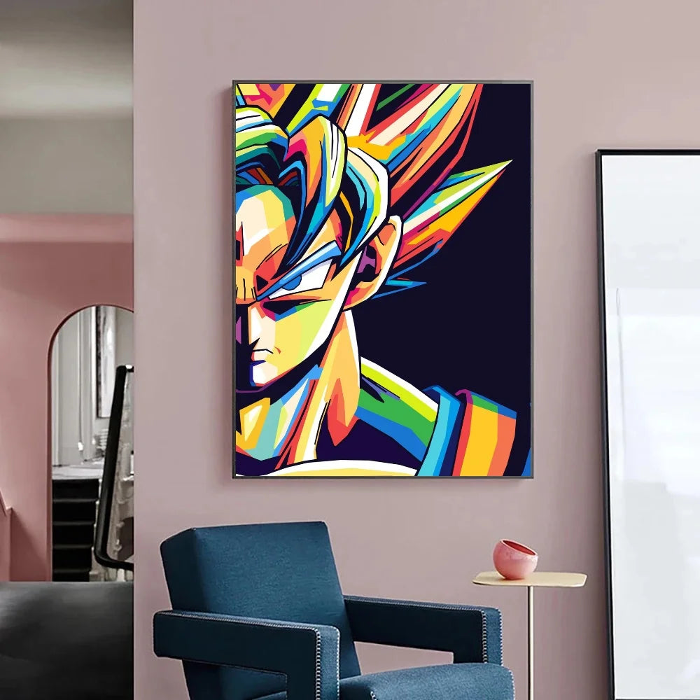 Japanese Anime Canvas Painting Dragon Ball vintage Goku Poster Prints Mural Pictures Wall Art Living Room anime Home Decor Gifts