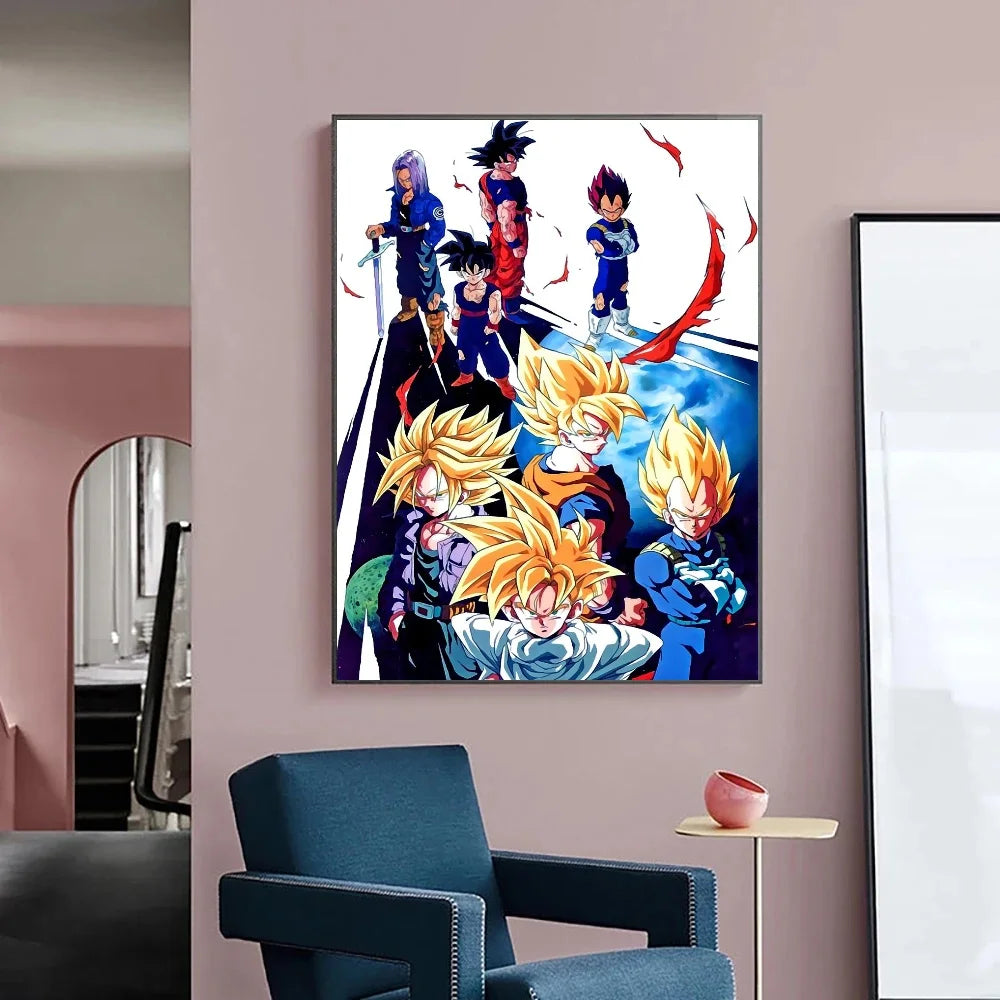 Japanese Anime Canvas Painting Dragon Ball vintage Goku Poster Prints Mural Pictures Wall Art Living Room anime Home Decor Gifts