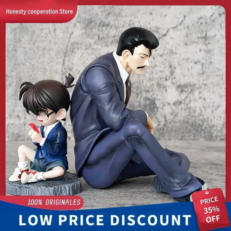 Conan Edogawa Mouri Kogorou Action Figure Richard Moore Figuras Anime Peripheral Manga GK Statue Model Ornament Gift for Kids