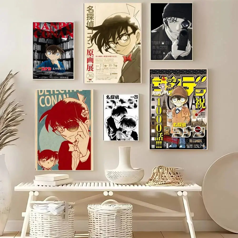 Hot Anime D-Detective C-Conan Poster High Quality Dorm Living Room Aesthetic Wall Decoration Painting Stickers Gift