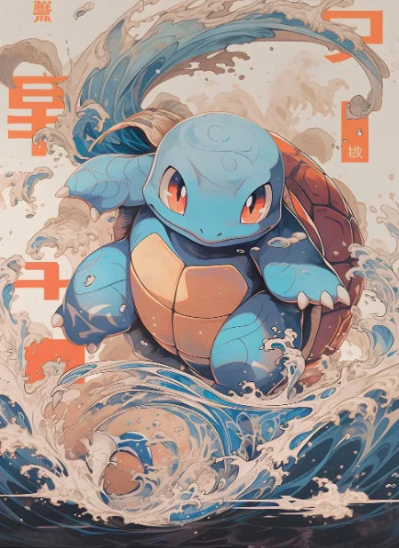 P-Pokemon Japanese Anime Canvas Painting Kawaii Elf Pets HD Poster Retro Bar Noodle Room Living Room Home Mural Decor Kids Gifts