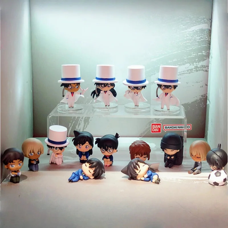 BANDAI Original In Stock Detective Conan Gashapon Keychain Set - Kaito Kid/Ran/Heiji/Akai/Amuro - Anime Collectible Charm