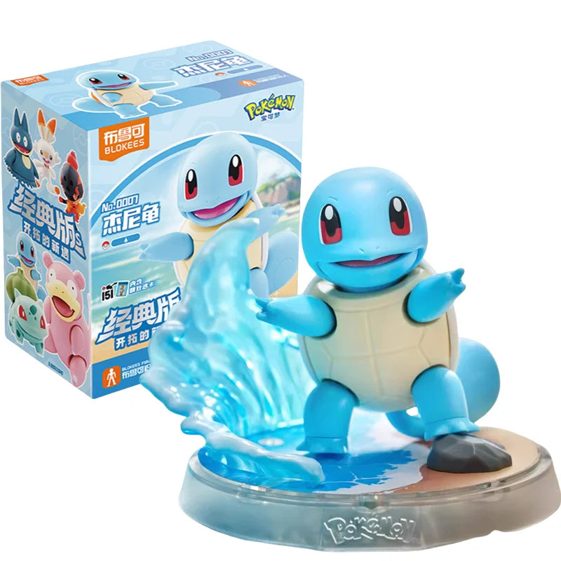 Original Blokees Pokemon Charizard Greninja Meowscarada Ceruledge Pikachu Blind Box Building Blocks Action Figure Anime Doll Toy