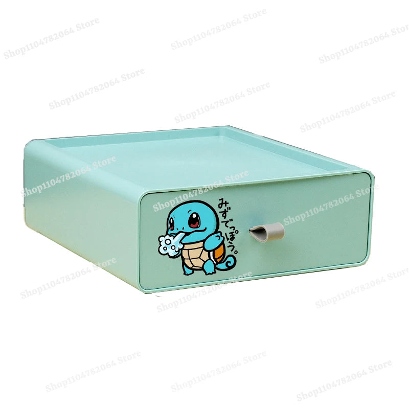 Pokemons Desktop Organizer Drawer Style Storage Box Office Multi-layer Small Storage Cabinet Bookshelf Assembled Case Party Gift