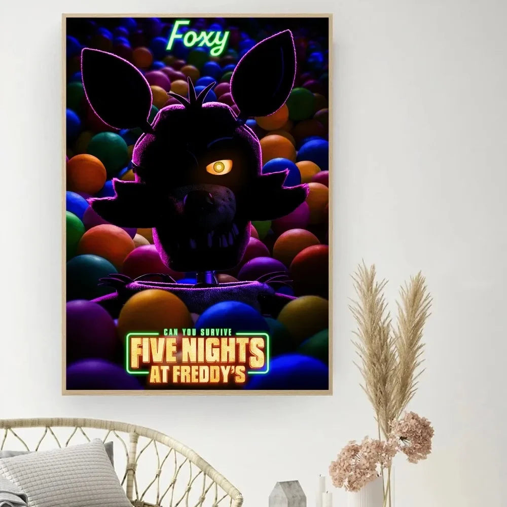 ملصق لعبة F-Five N-Nights at Freddy's DIY ملصق فيلم عتيق لوحة فنية جدارية ملصقات دراسية لوحة حائط صغيرة الحجم