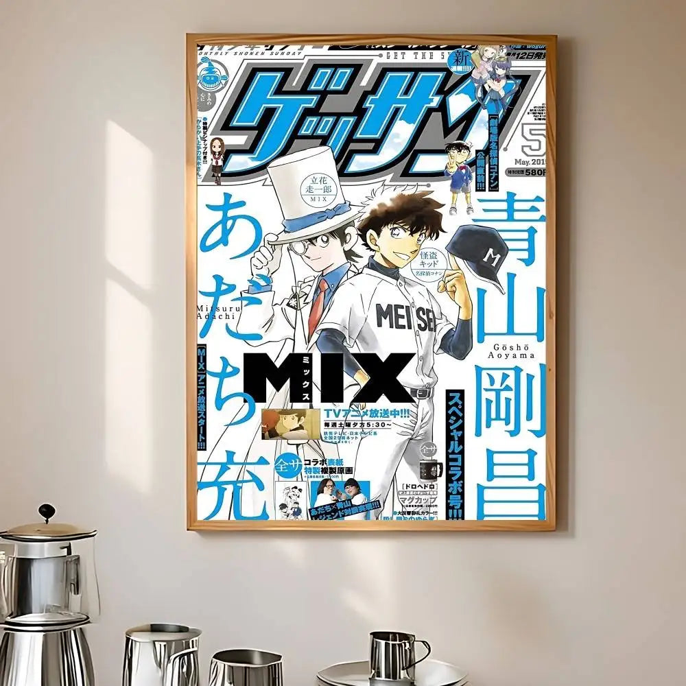 D-Detective Conan Comics Magazine Poster HD Canvas Painting Print For Home Living Room Bedroom Decorative Pictures