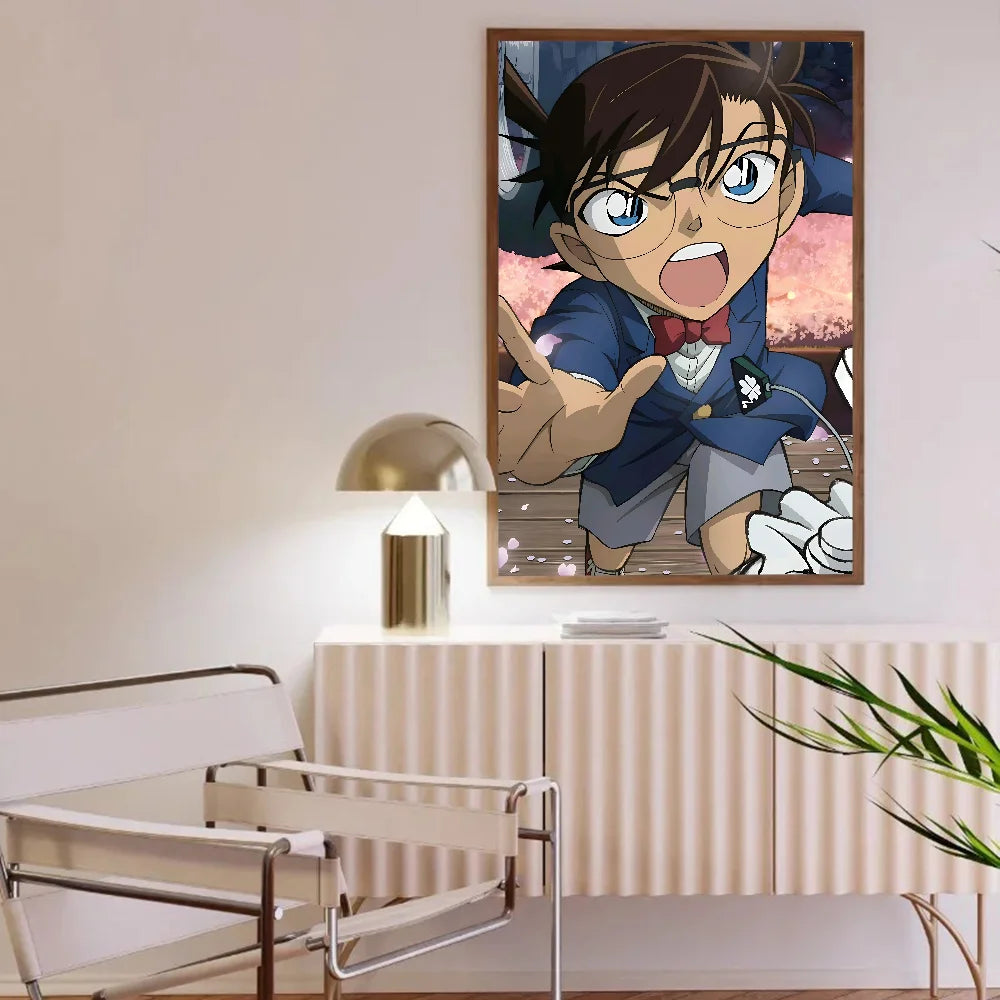 Detective C-Conan Poster Poster Self-adhesive Art Waterproof Paper Sticker Coffee House Bar Room Wall Decor