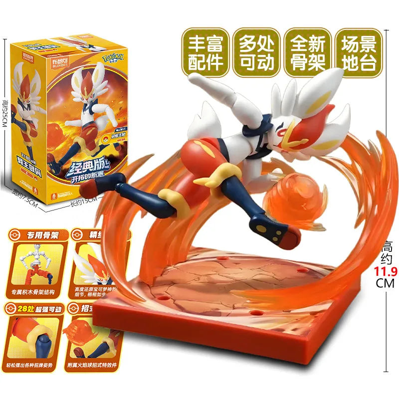 Original Blokees Pokemon Charizard Greninja Meowscarada Ceruledge Pikachu Blind Box Building Blocks Action Figure Anime Doll Toy