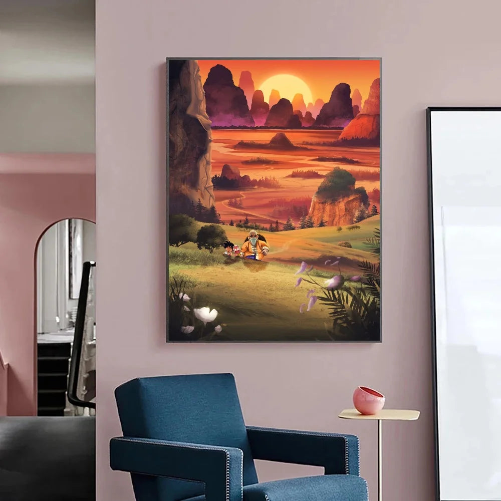 Japanese Anime Canvas Painting Dragon Ball vintage Goku Poster Prints Mural Pictures Wall Art Living Room anime Home Decor Gifts