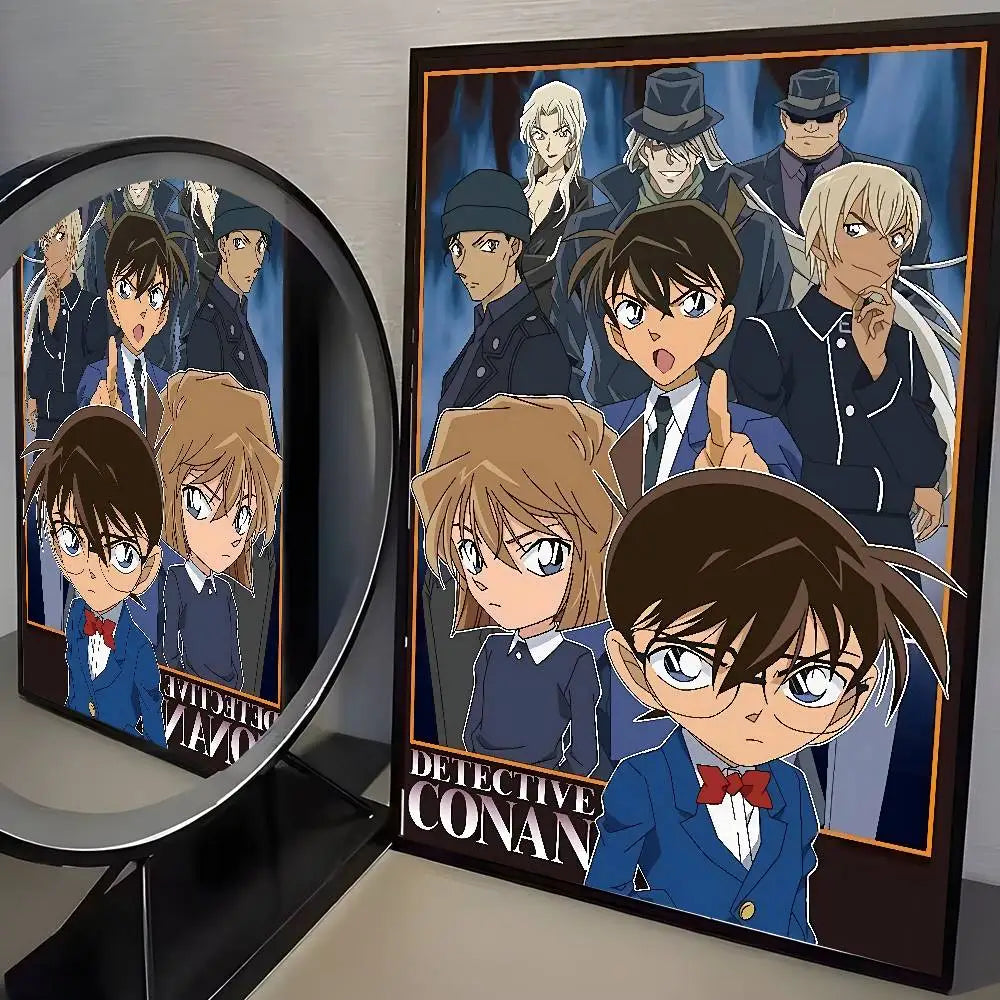 Anime D-Detective C-Conan Poster Self-adhesive Art Waterproof Sticker Coffee House Dorm Room Wall Decor