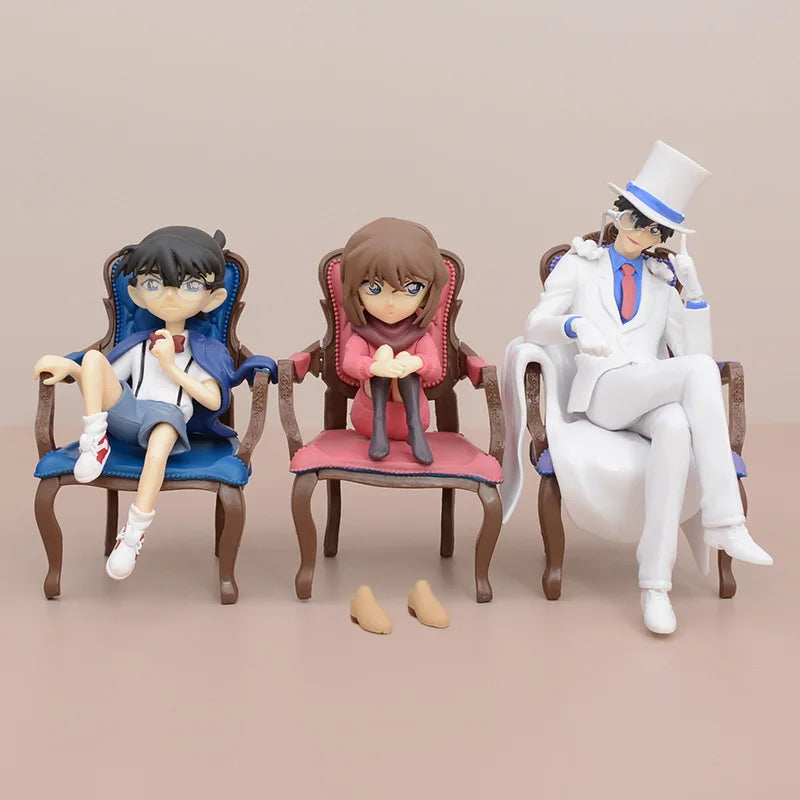 12-15cm Detective Conan Anime Figure Model Conan Haibara Ai Kuroba Kaito Gk Statue Desktop Decoration Collection Ornament Toy
