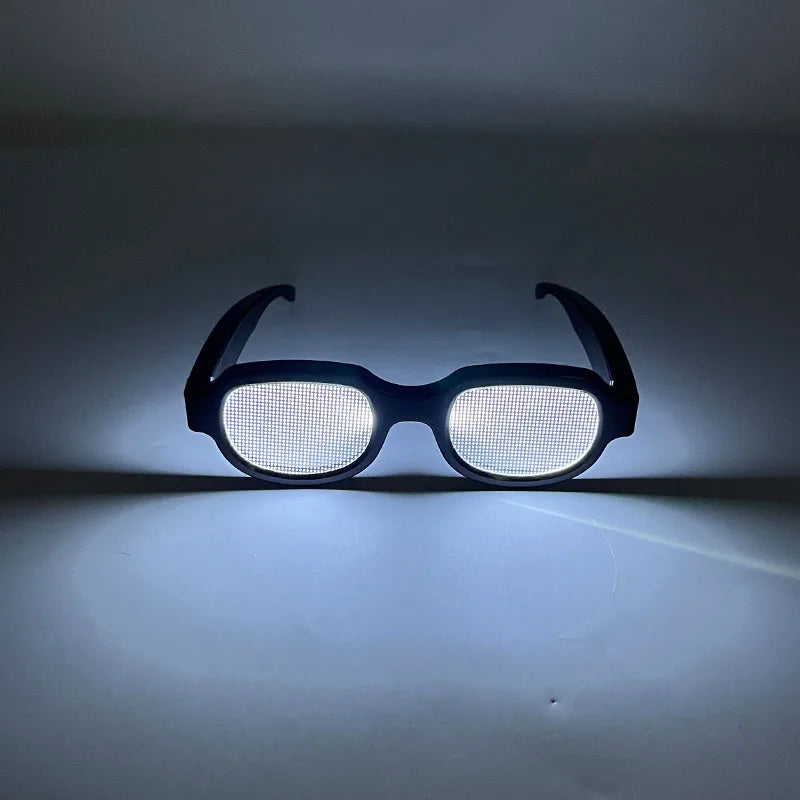 LED Conan Science Fiction Glasses Concert NightClub Cosplay Conan Props Cool LED Visor Glasses Glowing Round Frame Glasses