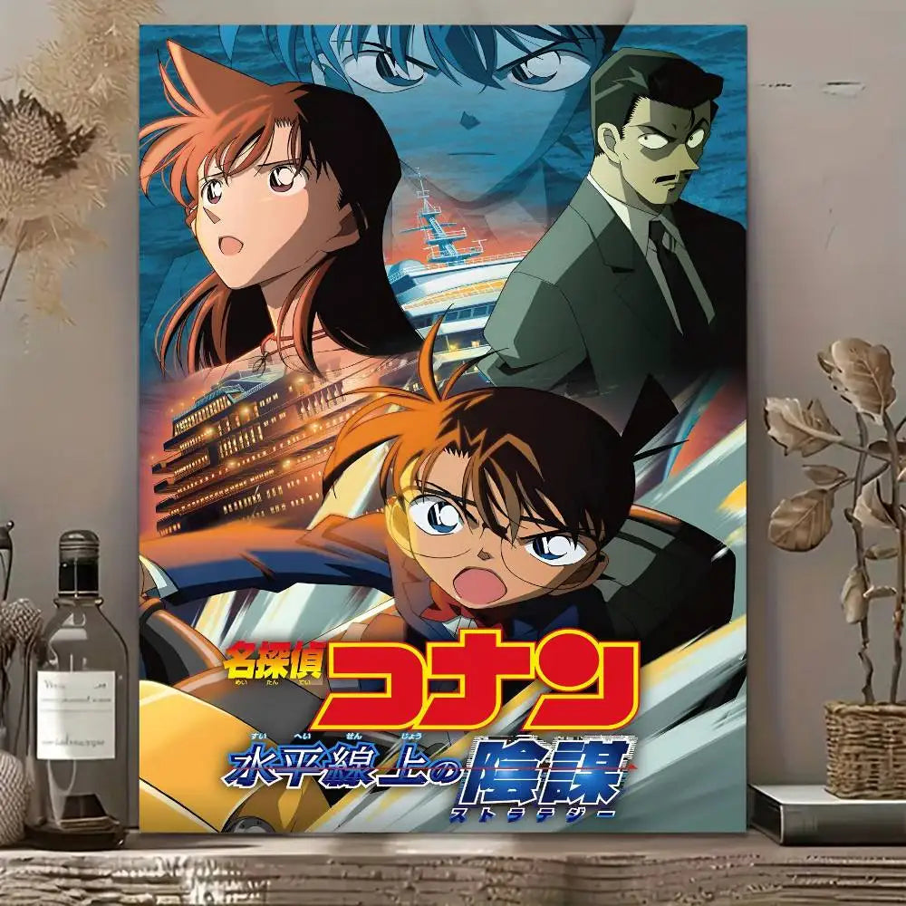 Detective Conan Poster Self-adhesive Art Waterproof Paper Sticker Coffee House Bar Room Wall Decor