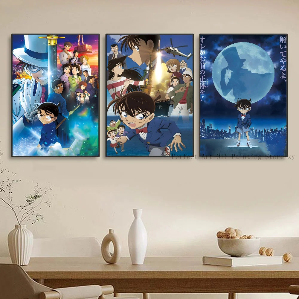 1PC Detective C-Conan Poster Self-adhesive Art Waterproof Paper Sticker Coffee House Bar Room Wall Decor