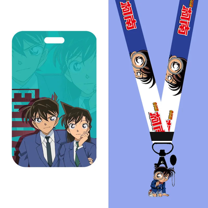 Detective Conan Lanyard Push-pull Card Holder Mouri Ran Long Rope Business Card Holder Detachable Long Rope Student Card Holder
