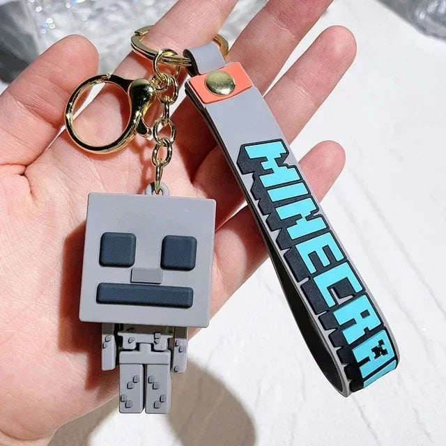 MC Game Creativity MyWorld 3D Sandbox Game Keychain Minecraft Couple Bag Pendant Cos Action Figure Ornaments Model Kids Gift Toy