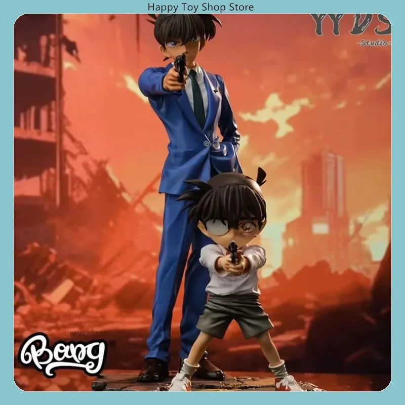 Detective Conan Kudou Shinichi And Conan Edogawa Aim Anime Figure Model Statue Collection Desktop Decoration Ornament Toys Gifts
