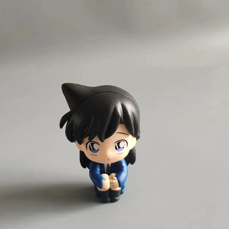 Bandai Original Detective Conan Gashapon Figures - Cute Sitting Pose Anime (Conan, Kaito, Ran Mouri) Collectible Mini Toys Gift