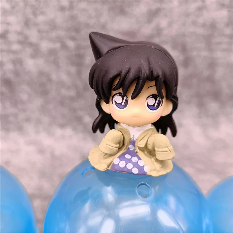 6pcs/set Anime Detective Conan kawaii Mini Youth version Sitting posture Action Figure PVC Model Toys Doll Desk Decor Gift boxed
