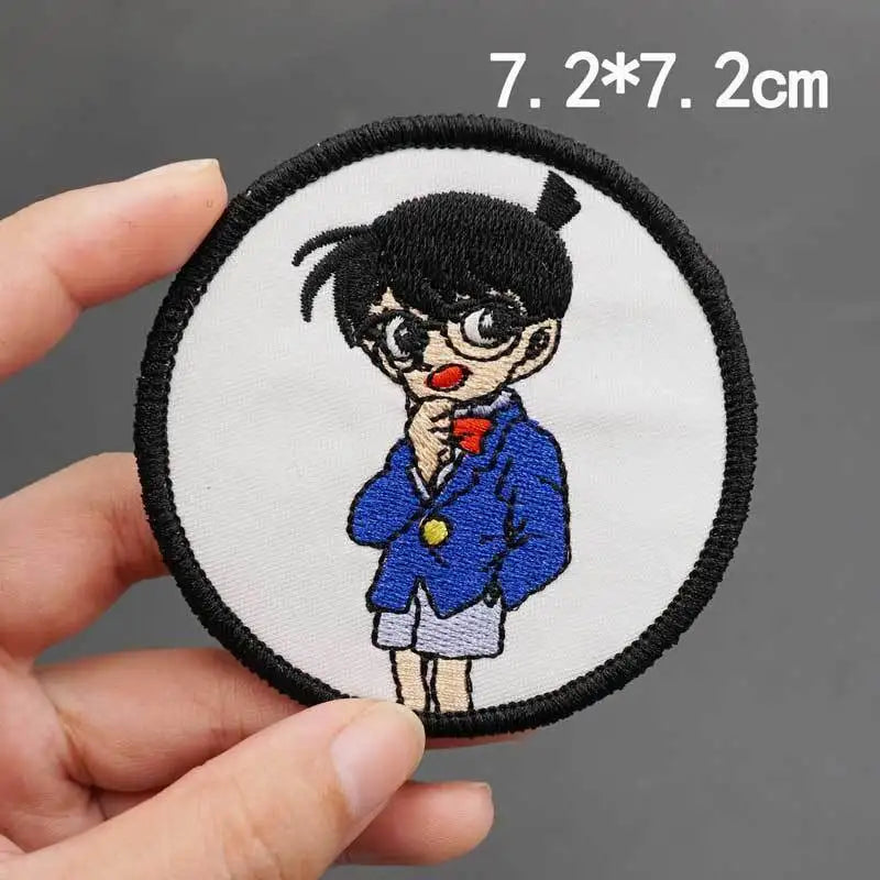 Conan Edogawa Cloth Sticker Creative High Value Cartoon Cute Couple Clothes School Bag Decorated Self Adhesive Patch Velcro